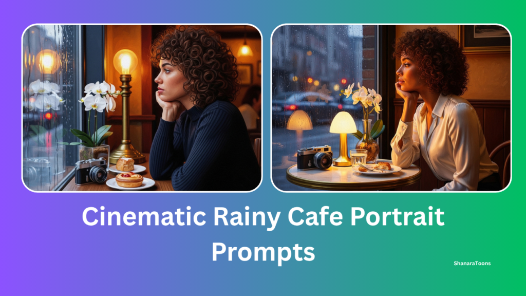 Cinematic Rainy Cafe Portrait