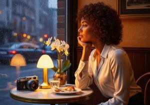 Cinematic Rainy Cafe Portrait Style Prompts Shanara Toons 7